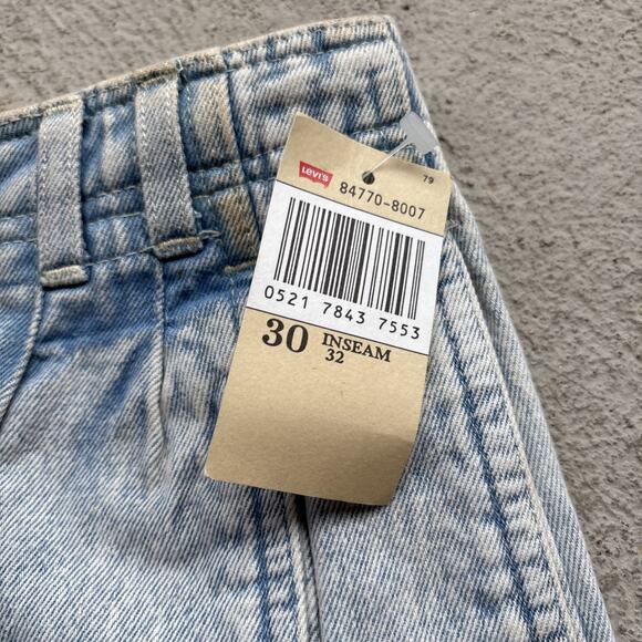 Deadstock 90s Dockers Jeans 30x32 Pleated Denim Levi’s Baggy Acid Wash Vintage - Picture 9 of 16